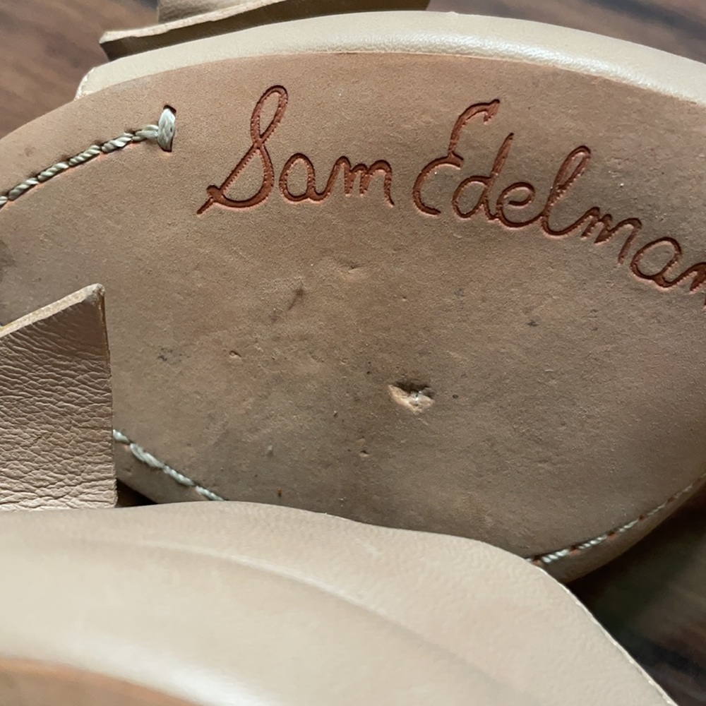 Sam Edelman tan leather upper heels size 8 - Picture 9 of 10
